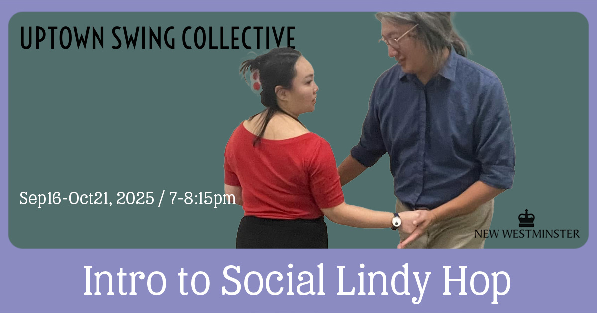 hm-Course. Intro to Social Lindy Hop. Sep 16-Oct21, 2025. 7-8:15pm